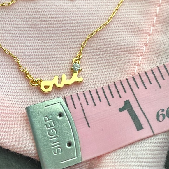 NWT Kate Spade Say Yes Gold Plated Oui Pendant Necklace - Picture 5 of 8